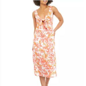 Sam Edelman Neon Hibiscus Bow Front Sheath Dress Size 10